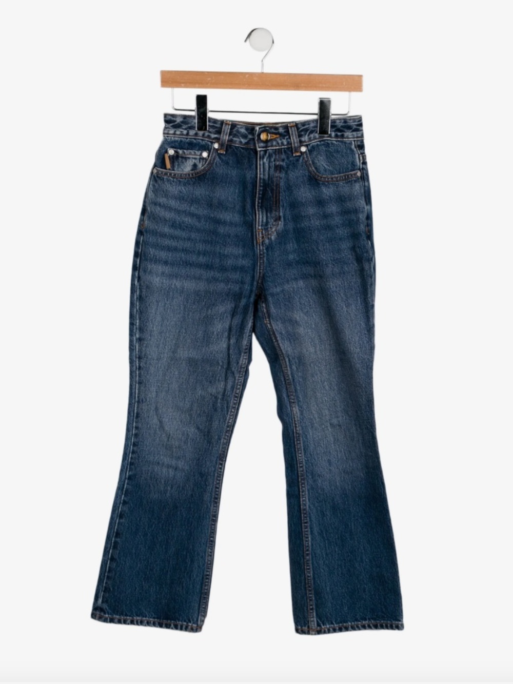 Ganni Straight Leg Women's Sturdy Medium Wash Denim Jeans EUC/GUC 27